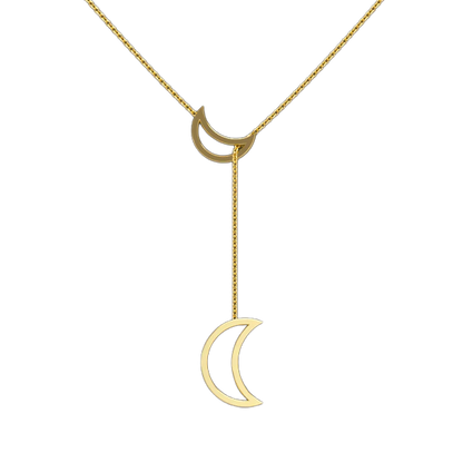 Crescent Moon Lariat Necklace