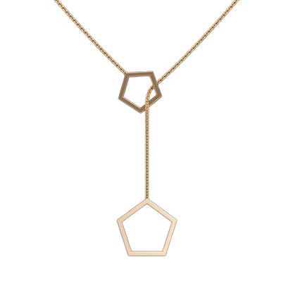 Pentagon Lariat Necklace