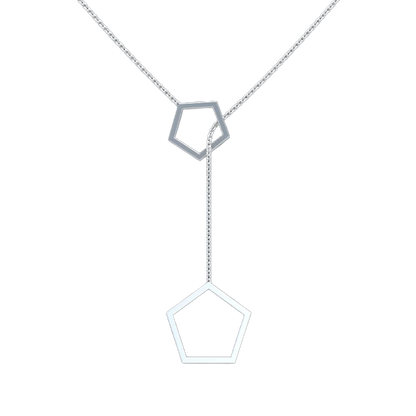 Pentagon Lariat Necklace
