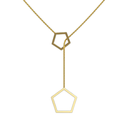 Pentagon Lariat Necklace