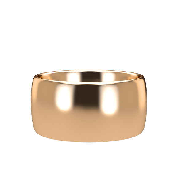 Domed 10mm Pink Gold Band