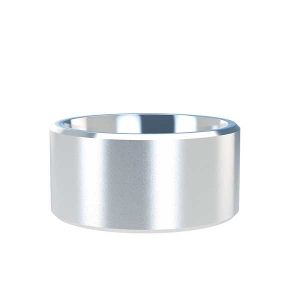 Chamfer 10mm White Gold Band