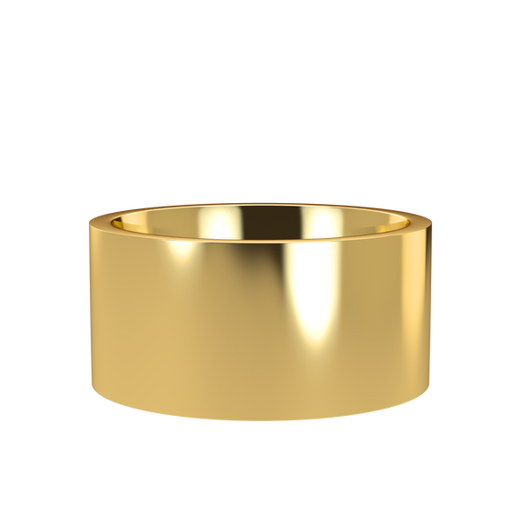 Flat 10mm Yellow Gold Band