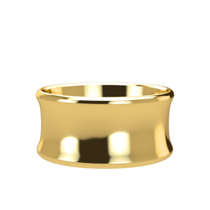 Concave 10mm Yellow Gold Band