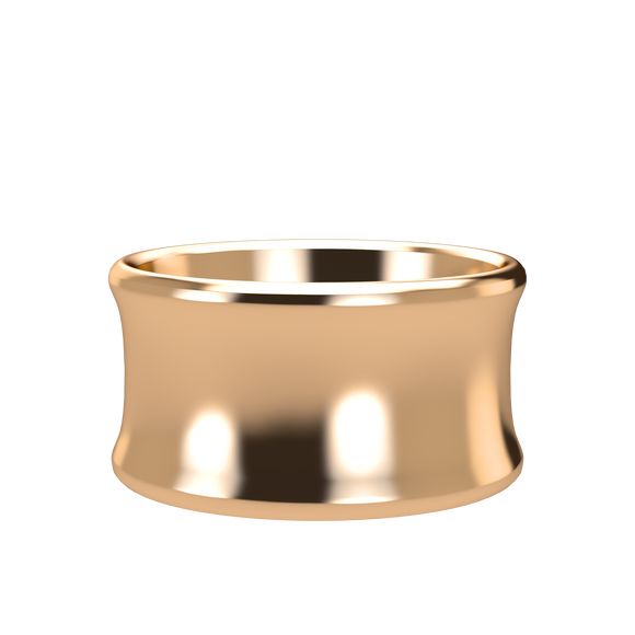 Concave 11mm Pink Gold Band