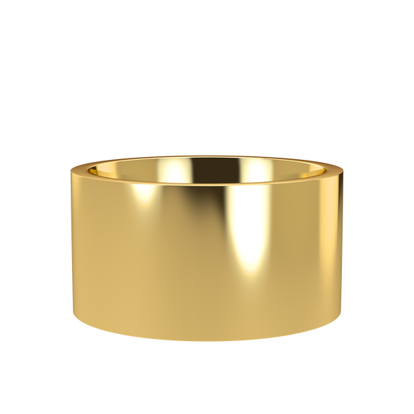 Flat 11mm Yellow Gold Band