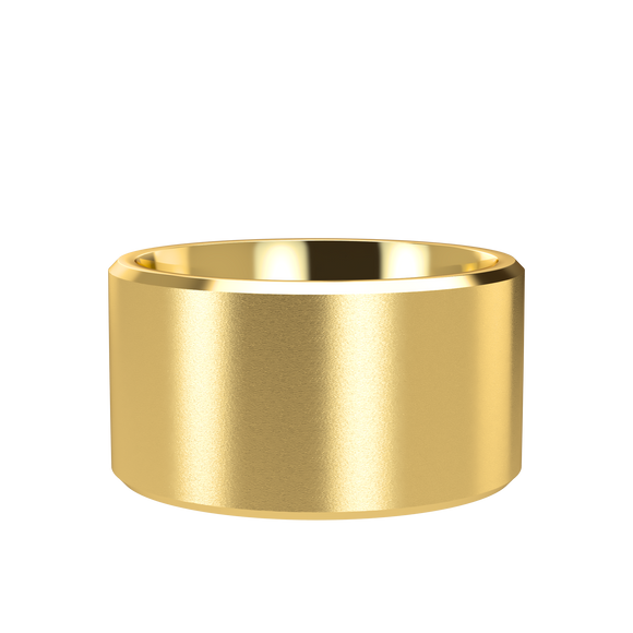 Chamfer 11mm Yellow Gold Band