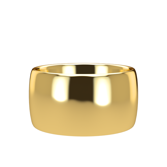 Domed 11mm Yellow Gold Band