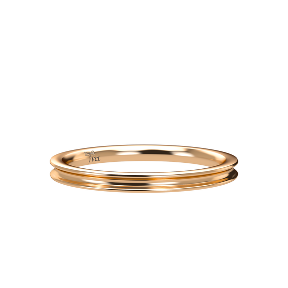 Concave 2mm Pink Gold Band