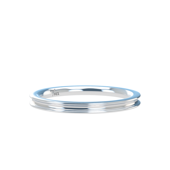 Concave 2mm White Gold Band