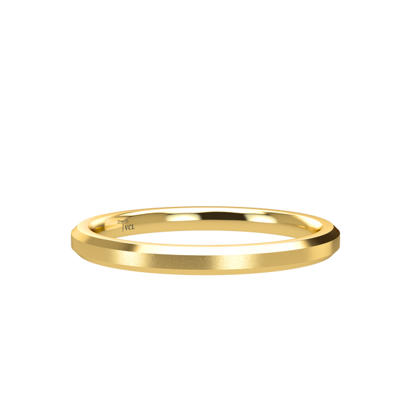 Chamfer 2mm Yellow Gold Band