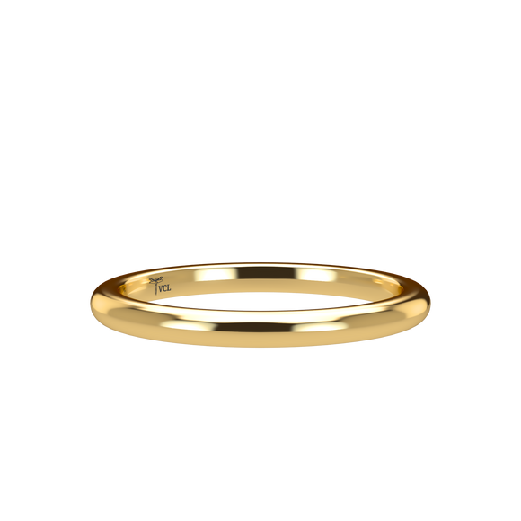 Domed 2mm Yellow Gold Band