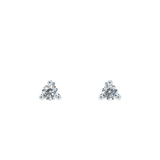 3 Prongs Diamond Studs In 18 White Gold