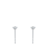 3 Prongs Diamond Studs In 18 White Gold