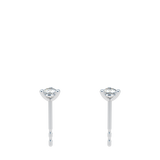 3 Prongs Diamond Studs In 18 White Gold