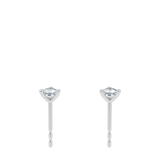 3 Prongs Diamond Studs In 18 White Gold