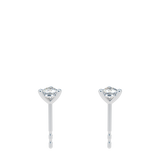 3 Prongs Diamond Studs In 18 White Gold