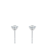 3 Prongs Diamond Studs In 18 White Gold