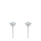 3 Prongs Diamond Studs In 18 White Gold