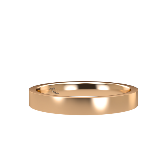 Flat 3mm Pink Gold Band