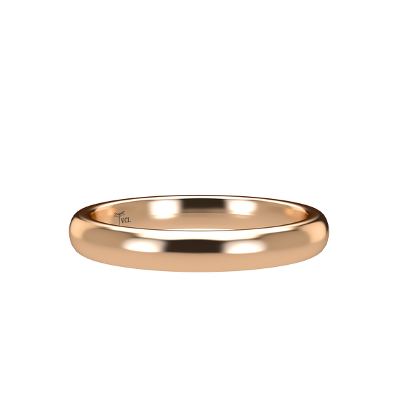 Domed 3mm Pink Gold Band