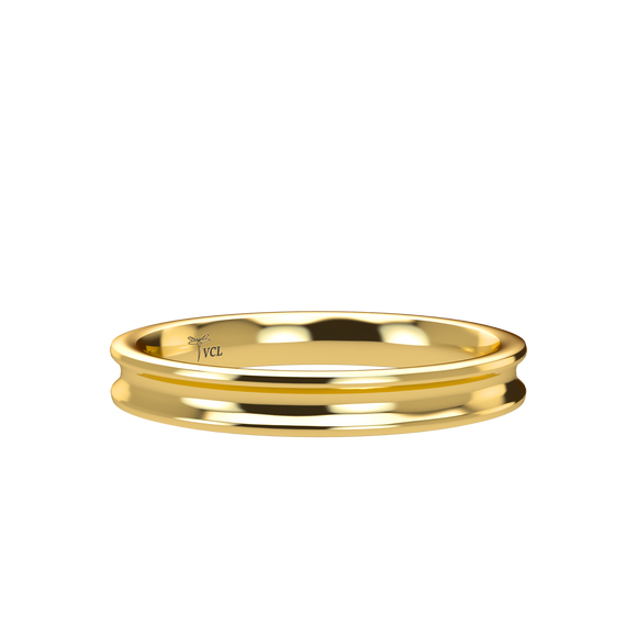 Concave 3mm Yellow Gold Band