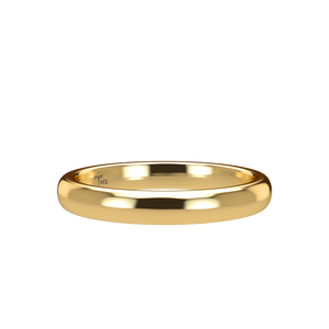 Domed 3mm Yellow Gold Band