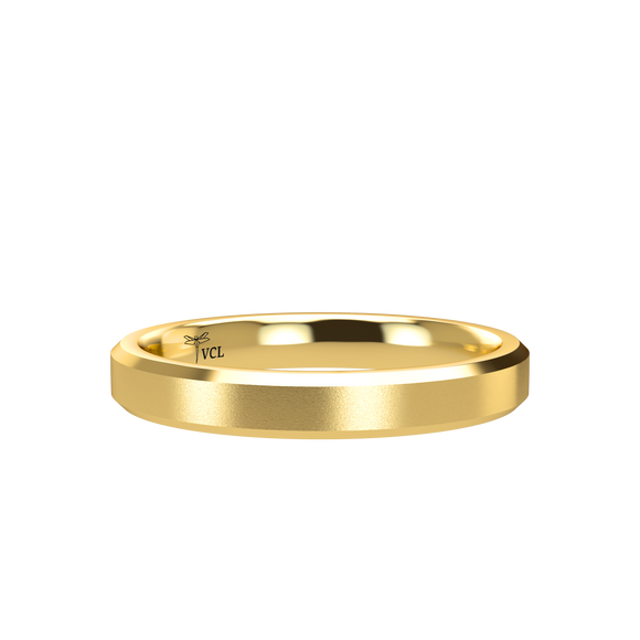 Chamfer 3mm Yellow Gold Band