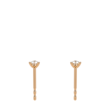 3 Prongs Diamond Studs In 18 Pink Gold