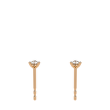 3 Prongs Diamond Studs In 18 Pink Gold