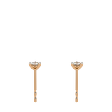 3 Prongs Diamond Studs In 18 Pink Gold