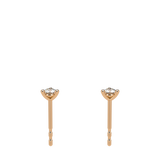 3 Prongs Diamond Studs In 18 Pink Gold