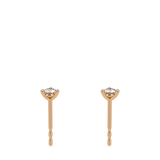 3 Prongs Diamond Studs In 18 Pink Gold