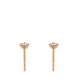 3 Prongs Diamond Studs In 18 Pink Gold