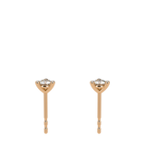 3 Prongs Diamond Studs In 18 Pink Gold