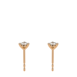 3 Prongs Diamond Studs In 18 Pink Gold