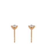 3 Prongs Diamond Studs In 18 Pink Gold