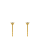 3 Prongs Diamond Studs In 18 Yellow Gold