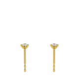 3 Prongs Diamond Studs In 18 Yellow Gold