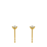 3 Prongs Diamond Studs In 18 Yellow Gold