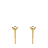 3 Prongs Diamond Studs In 18 Yellow Gold