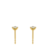 3 Prongs Diamond Studs In 18 Yellow Gold