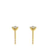 3 Prongs Diamond Studs In 18 Yellow Gold