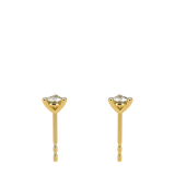 3 Prongs Diamond Studs In 18 Yellow Gold