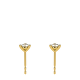 3 Prongs Diamond Studs In 18 Yellow Gold