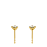 3 Prongs Diamond Studs In 18 Yellow Gold