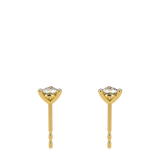 3 Prongs Diamond Studs In 18 Yellow Gold