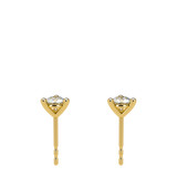 3 Prongs Diamond Studs In 18 Yellow Gold