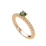 Green Sapphire Bubble Stackable Prongs Solitaire