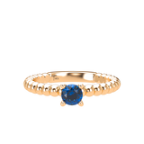 Blue Sapphire Bubble Stackable Prongs Solitaire